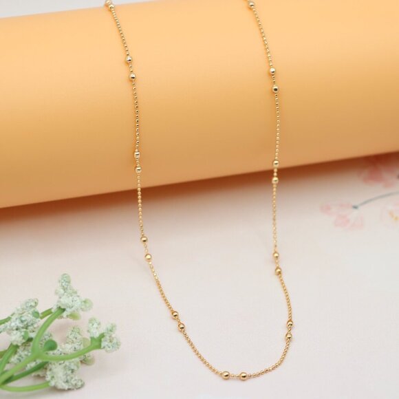 "Rose Gold Beaded Necklace for Women, Elegant Look, XPNL0179 - Picture 9 of 12